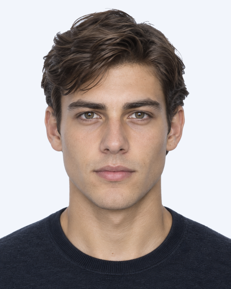 Frontal portrait illustrating facial width-to-height ratio